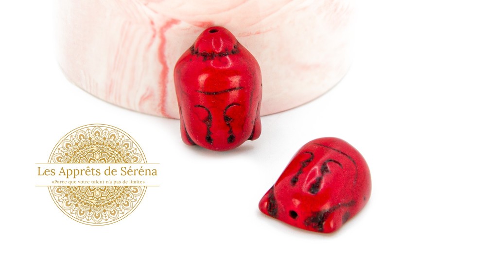 perle bouddha rouge