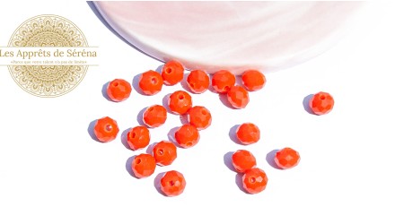 perles 8x6mm orange opaque