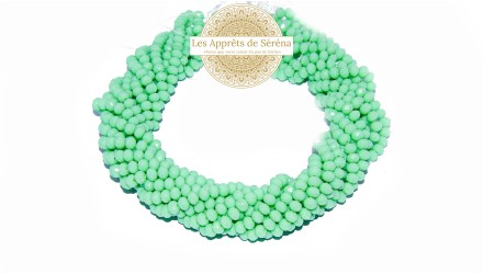 50 Perles abaques à facettes 6x5mm vert pacifique