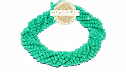 50 Perles abaques à facettes 6x5mm vert aigue marine