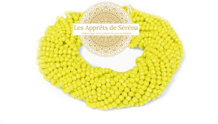 50 Perles abaques à facettes 6x5mm jaune opaque