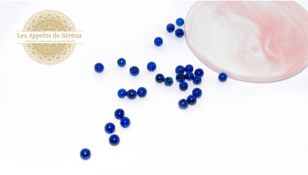 30 Perles 6mm à facettes en jade teintée bleu marine