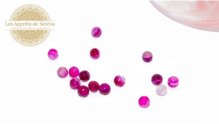 30 Perles à facettes 6mm en agate naturelle teinté fuchsia
