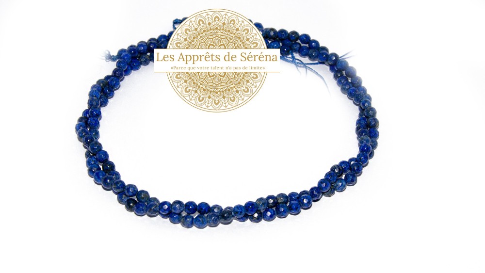 50 Perles à facettes 4x2mm en lapis lazuli naturel