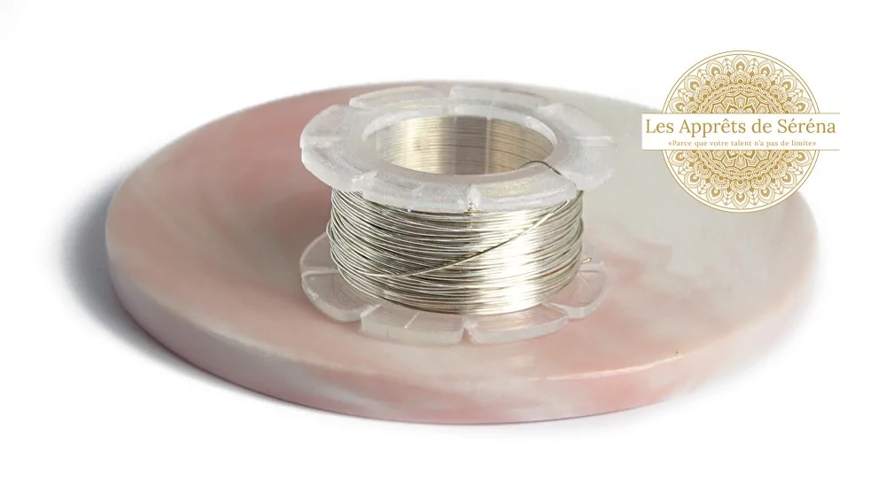 Fil laiton 0.4mm x 20m couleur argent pour enroulage et enfilage de perles