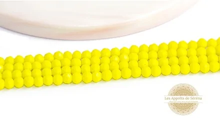 Perles abaques à facettes 3x2mm jaune citron
