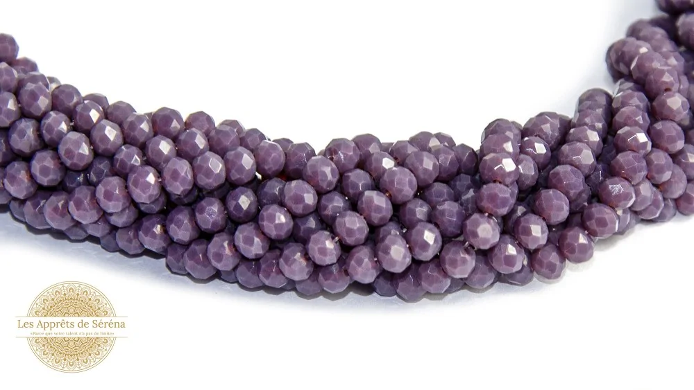 Perles abaques à facettes 3x2mm violettes