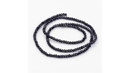 Perles abaques à facettes 2x2mm noires